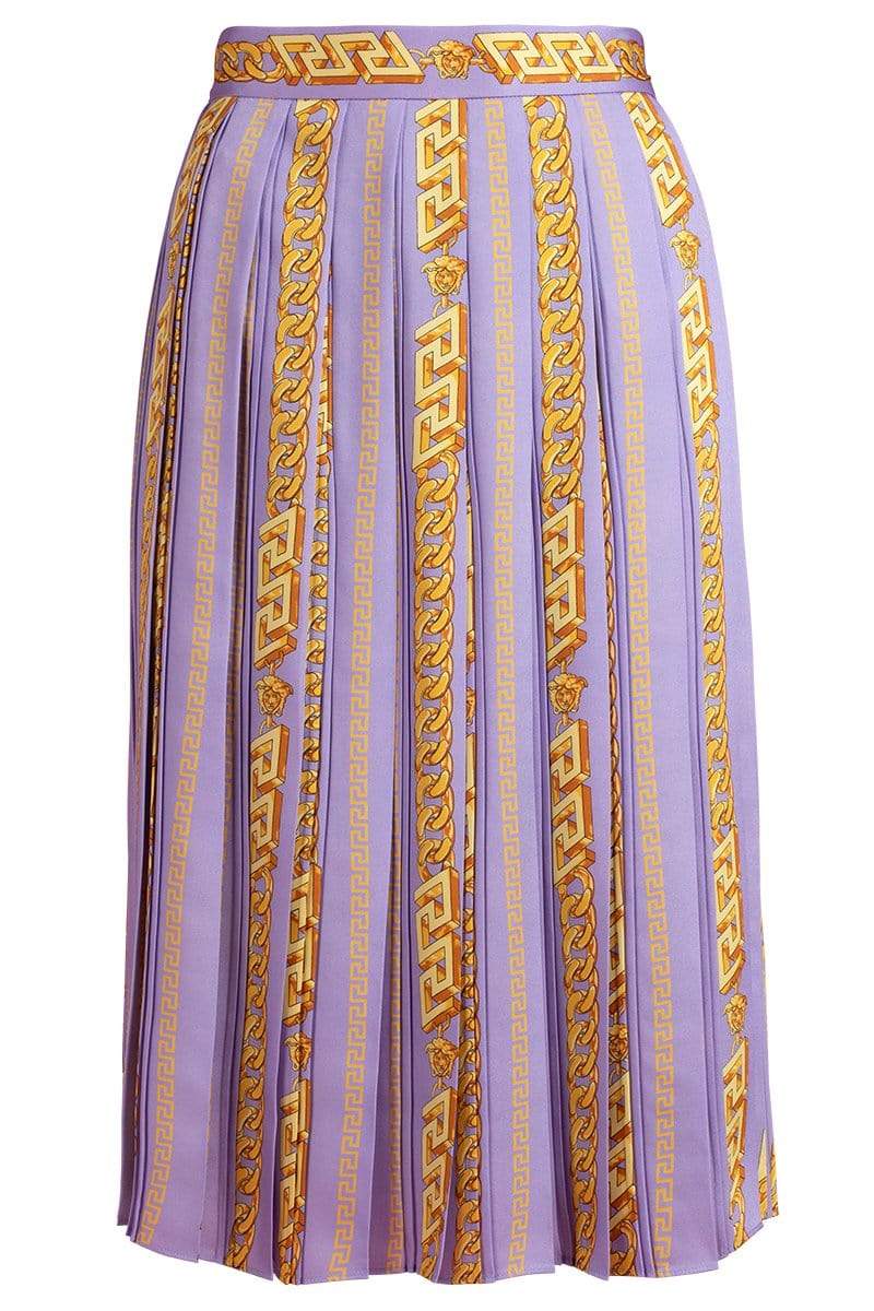 VERSACE-Pleated Skirt With Pinstripe-