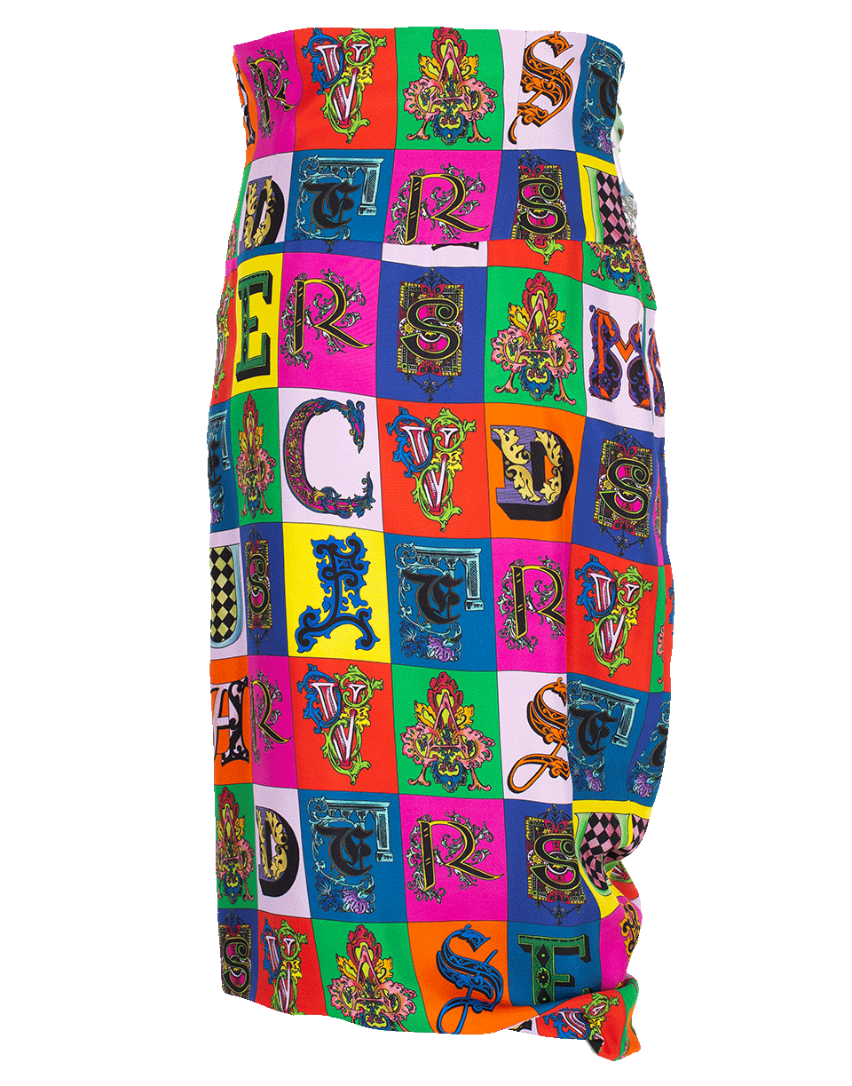 VERSACE-Lettering Print Skirt-