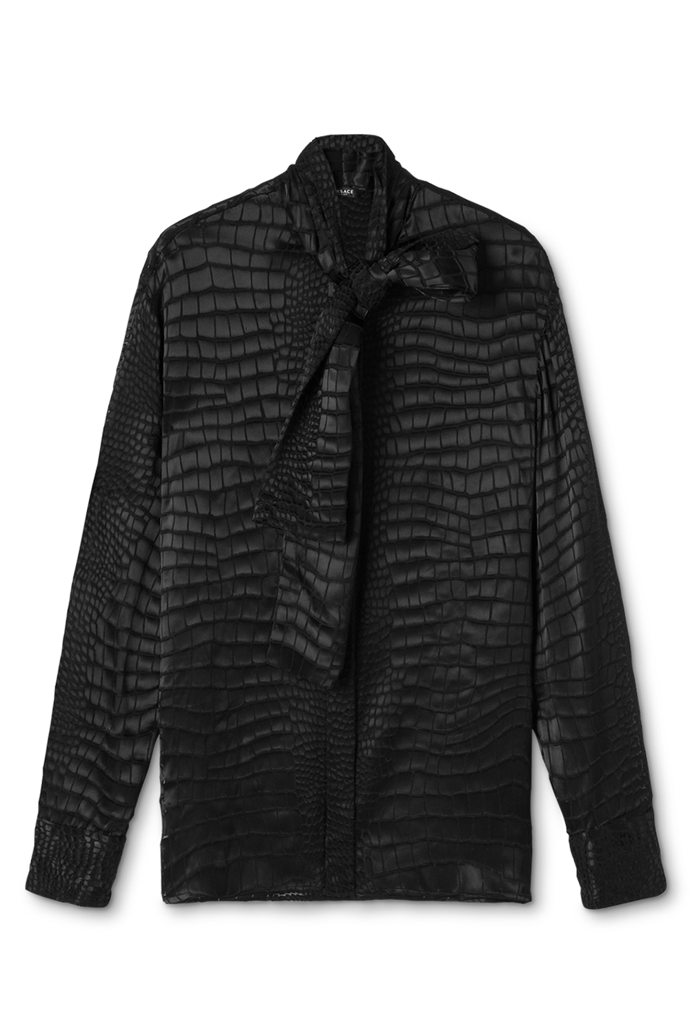 VERSACE-Devoré Scarf-Tie Blouse-