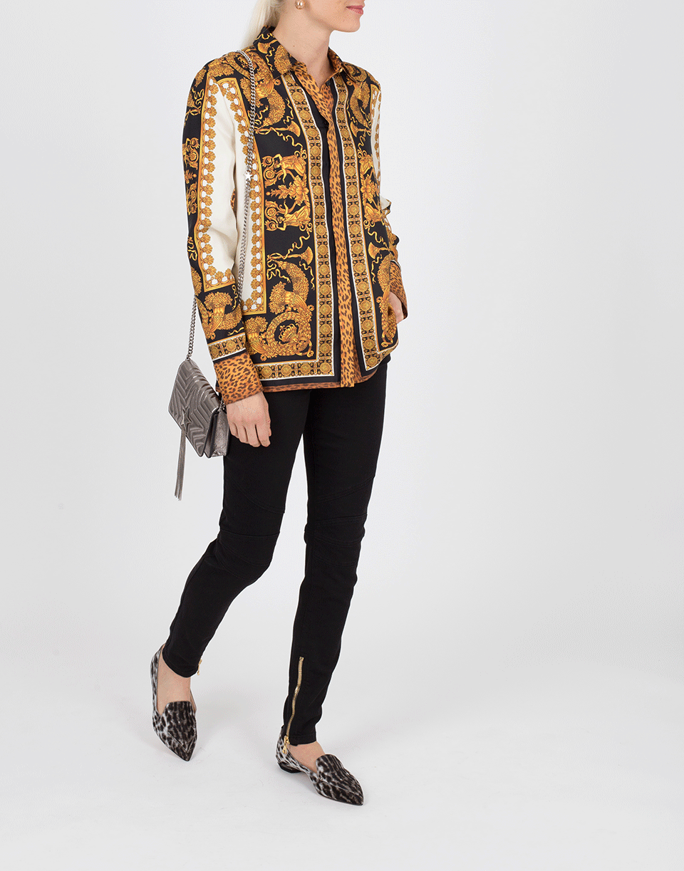 VERSACE-Leopard Printed Button Up Shirt-