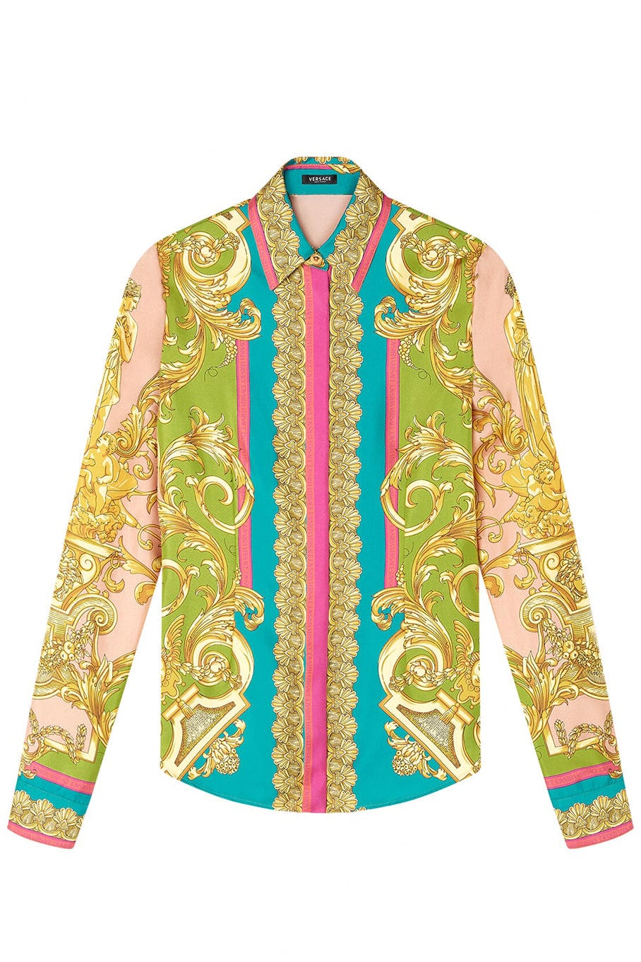 VERSACE-Long Sleeve Button Front Blouse-