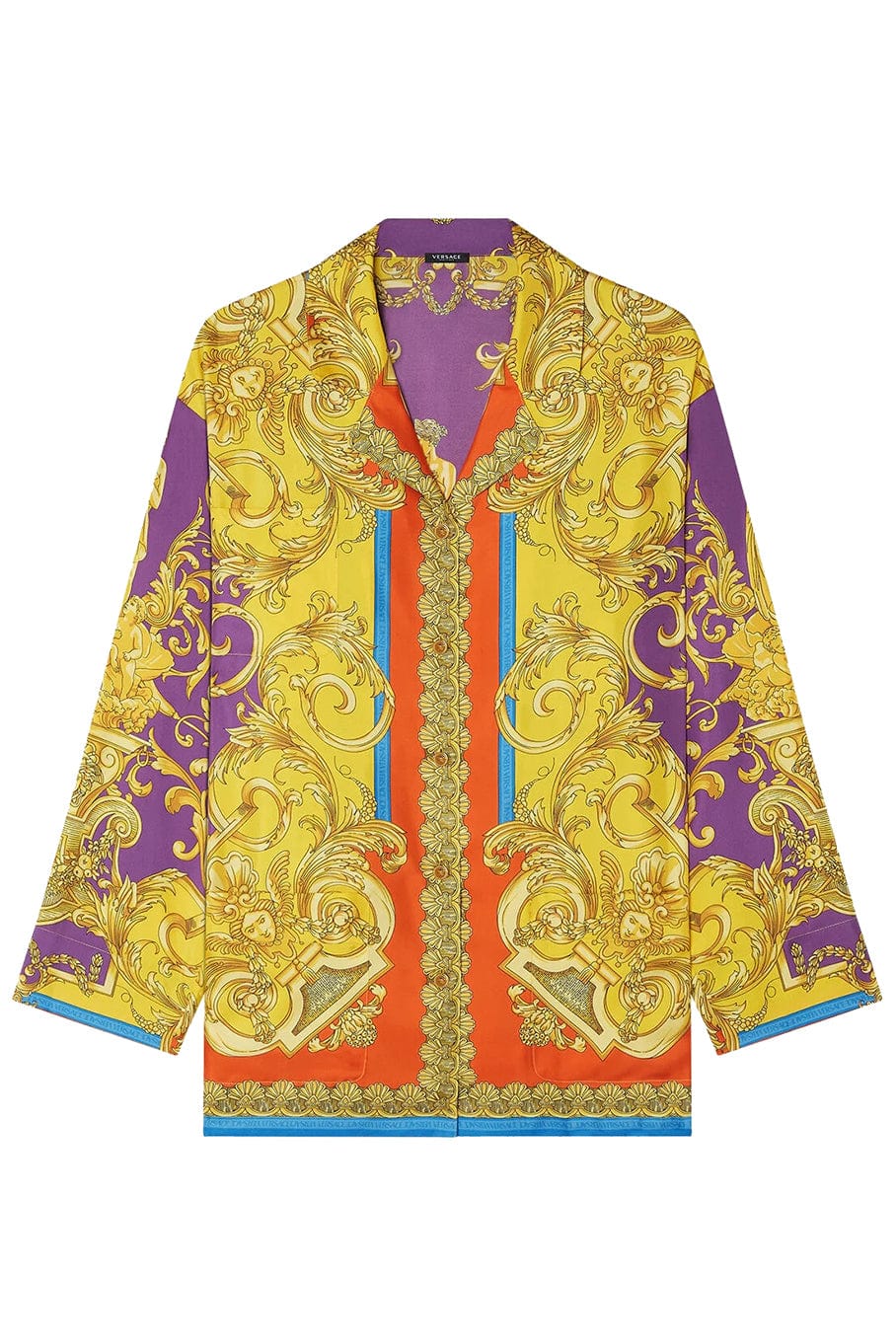 VERSACE-Long Sleeve Pajama Style Blouse-