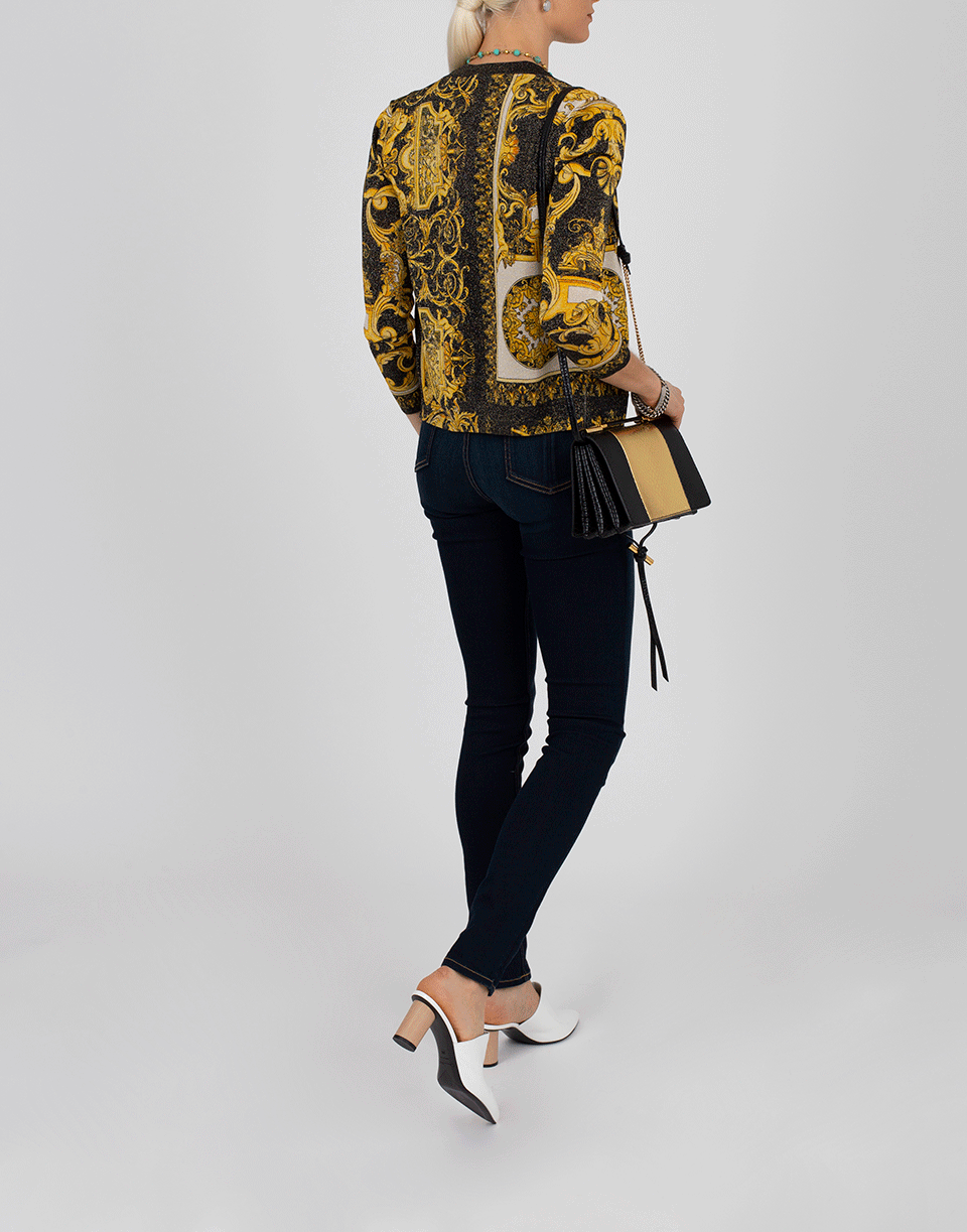 VERSACE-Lurex Knit Cardigan-