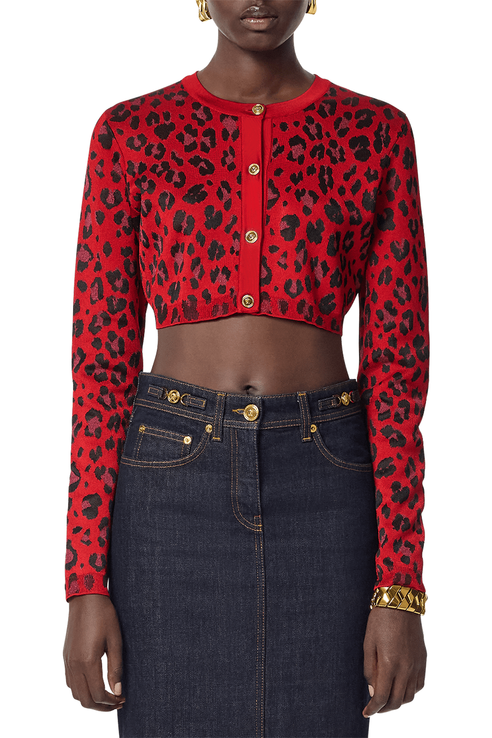 VERSACE-Cropped Cardigan-