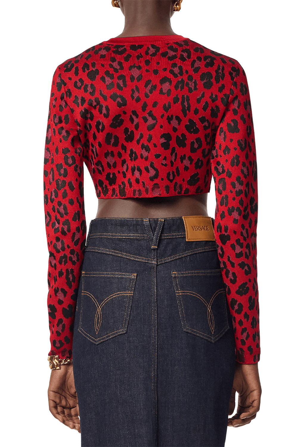 VERSACE-Cropped Cardigan-