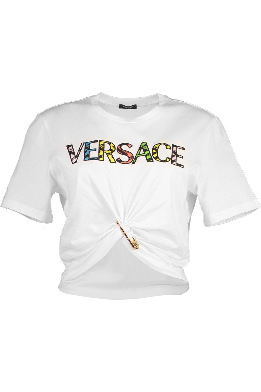 VERSACE-Short Sleeve Cropped Logo T Shirt-
