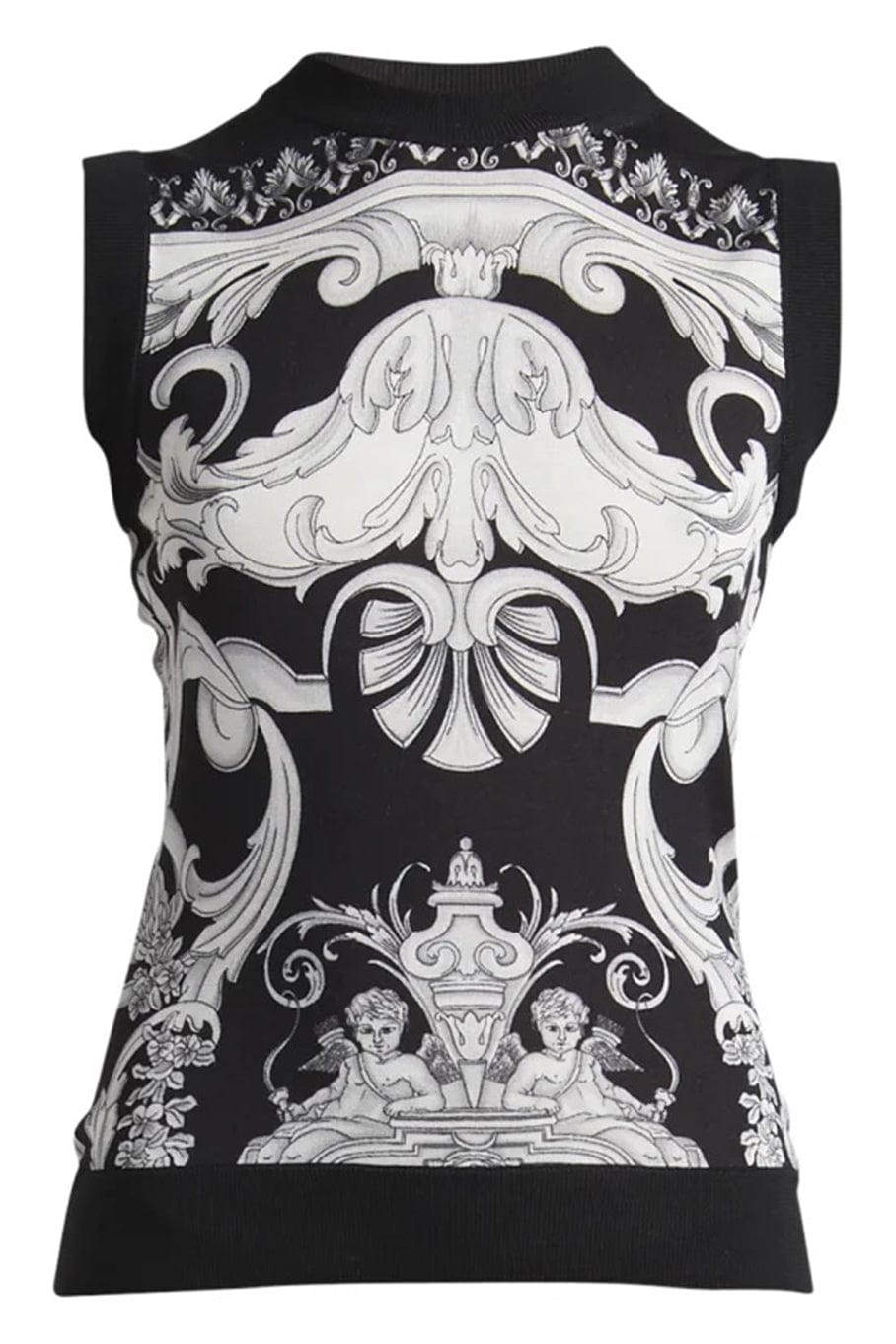 VERSACE-Printed Sleeveless Shell-
