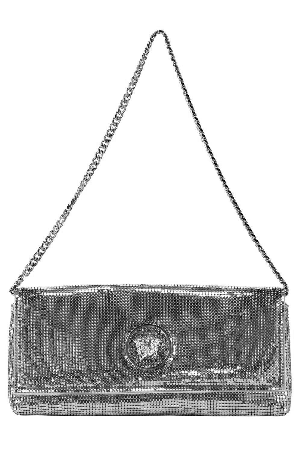  La Medusa Clutch - Silver Mesh-SILVER-HANDBAGCLUTCHES-VERSACE 
