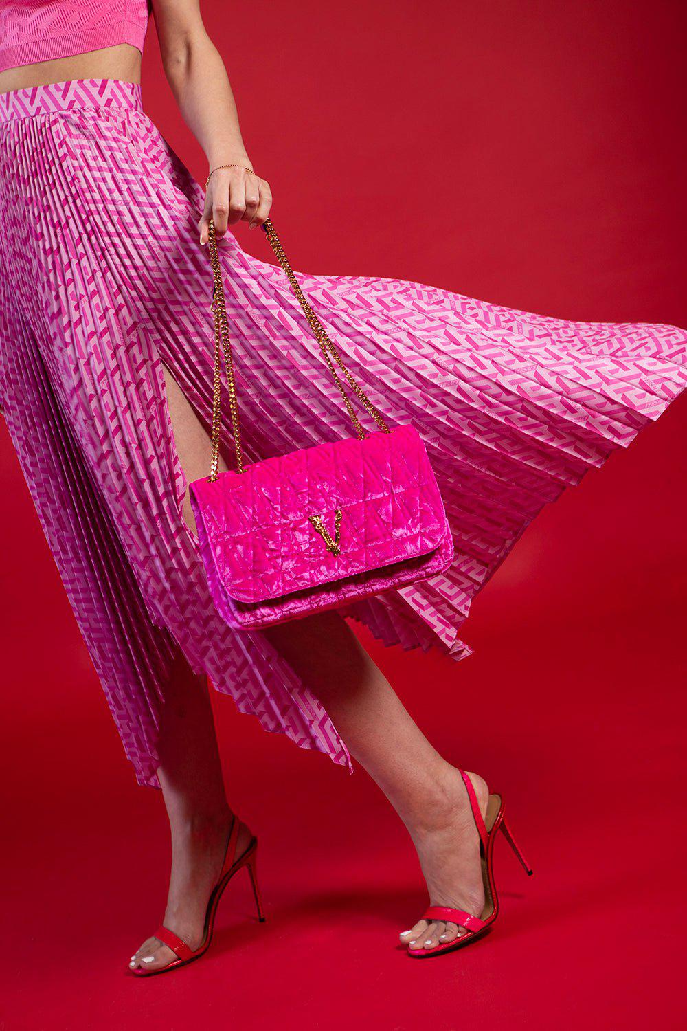 VERSACE-Virtus Bag - Glossy Pink-GLOSSYPK