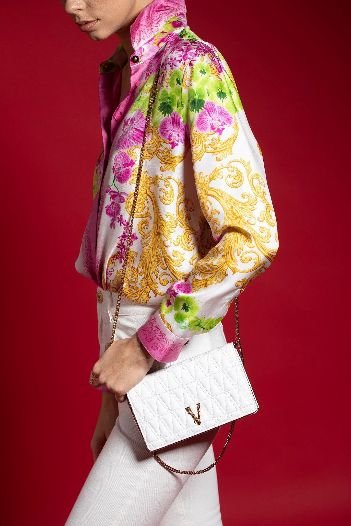 VERSACE-Virtus Clutch-OPTIC WHITE