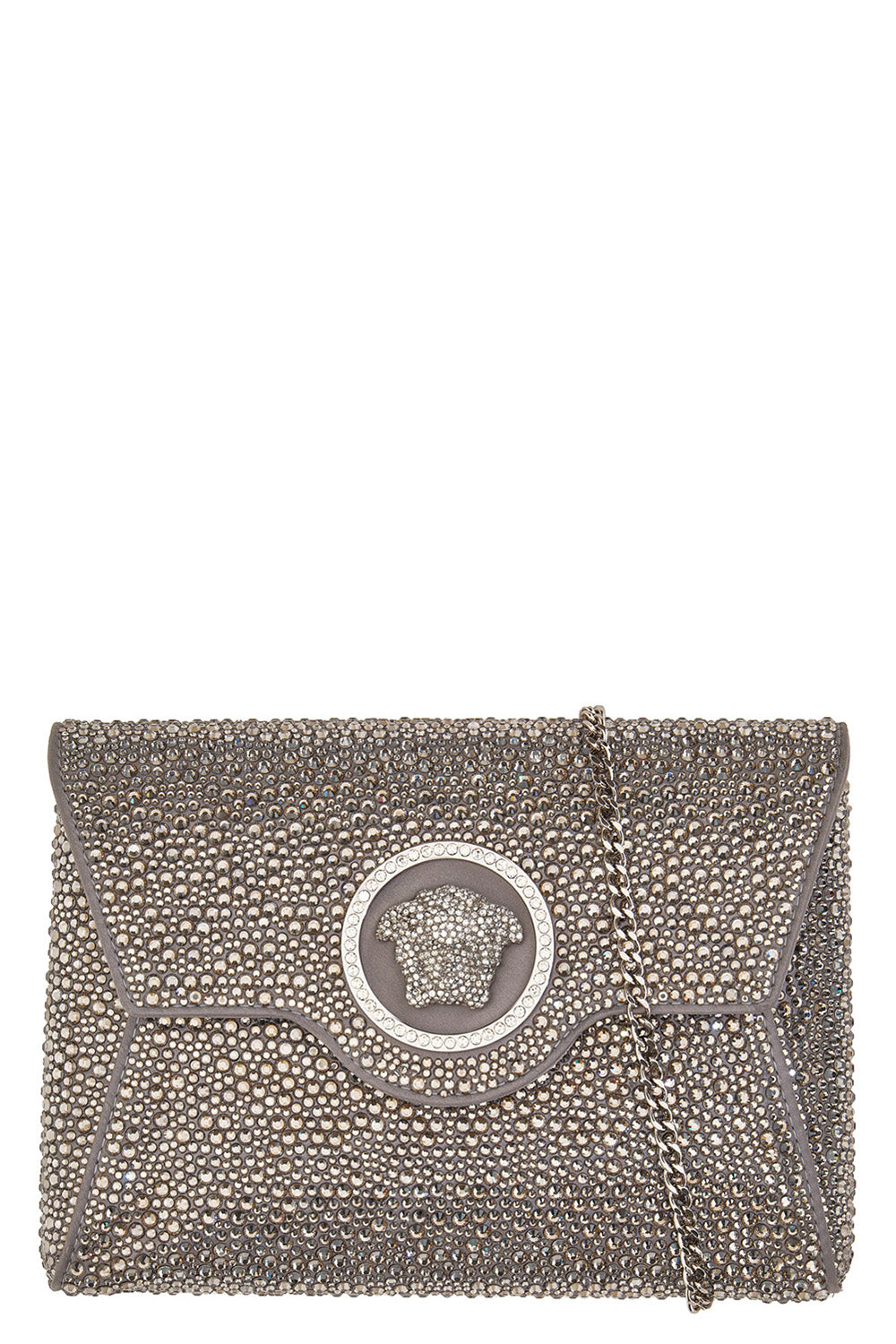 La Medusa Envelope Clutch - Pearl Gray Crystal