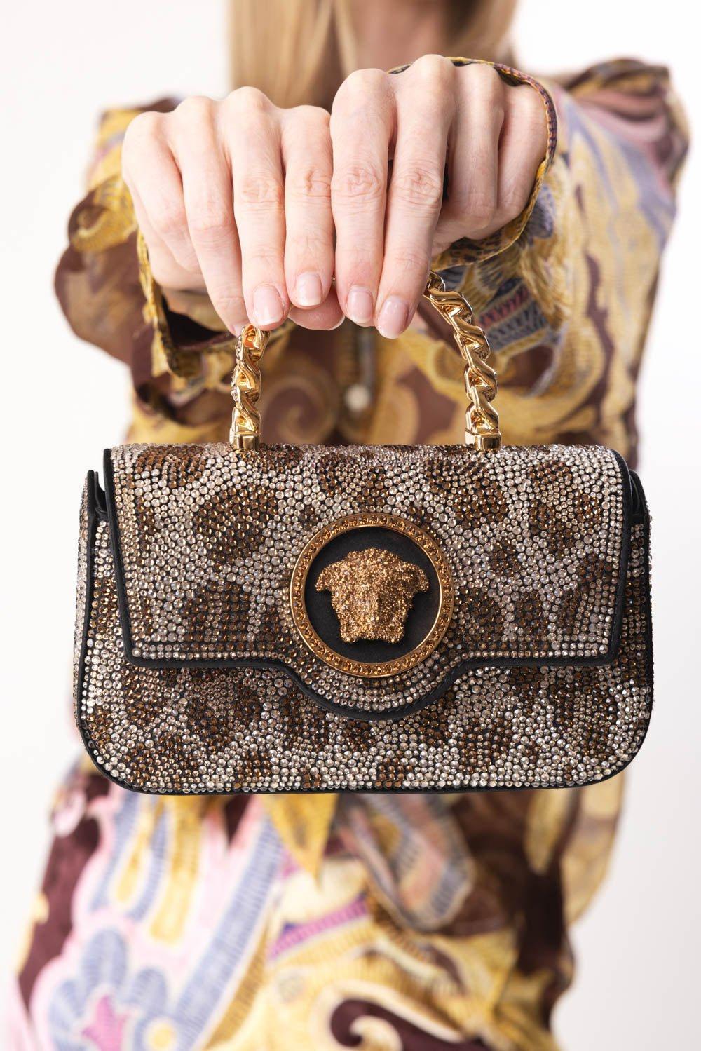 VERSACE-La Medusa Mini Bag - Black Gold-BLK/GOLD