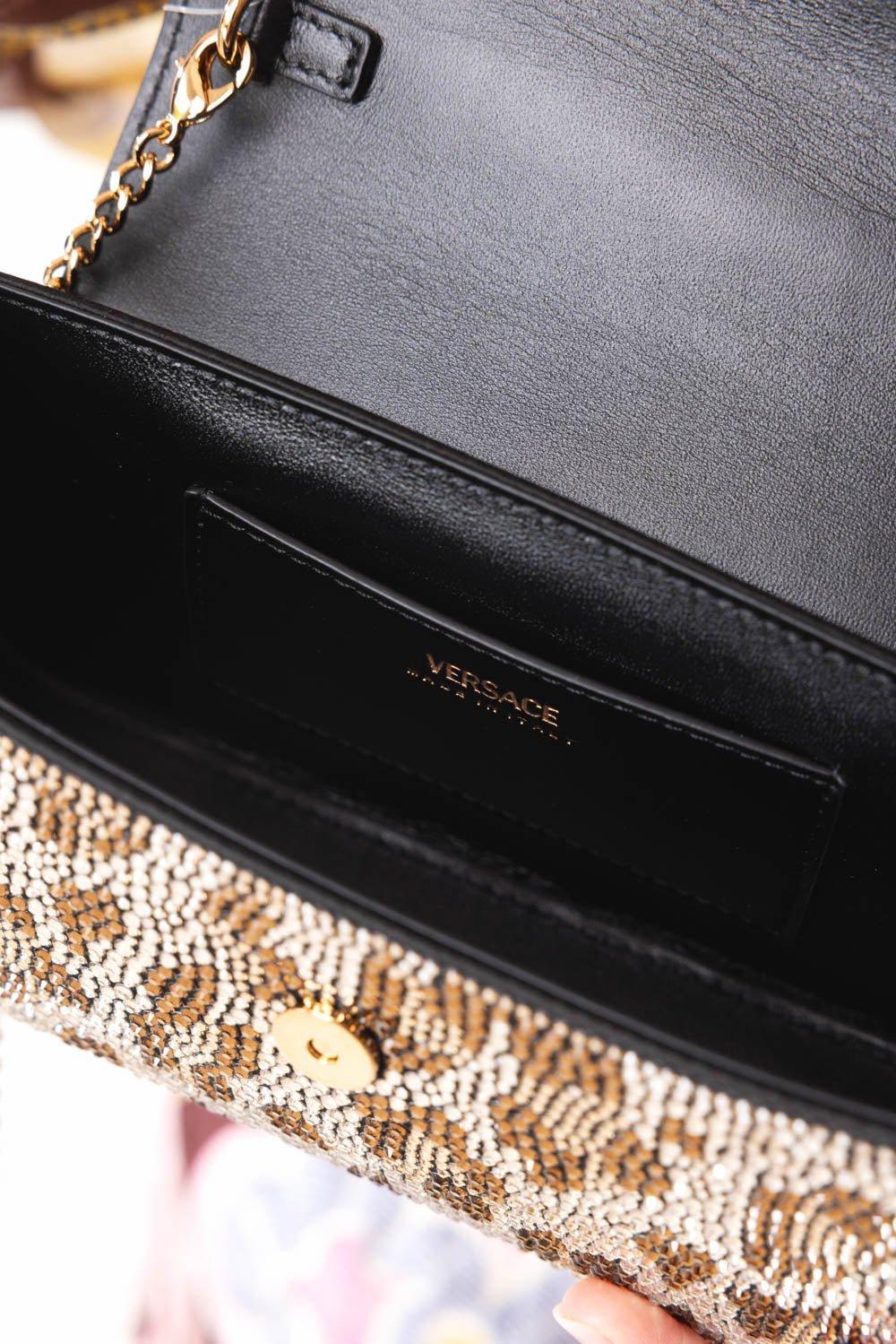 VERSACE-La Medusa Mini Bag - Black Gold-BLK/GOLD
