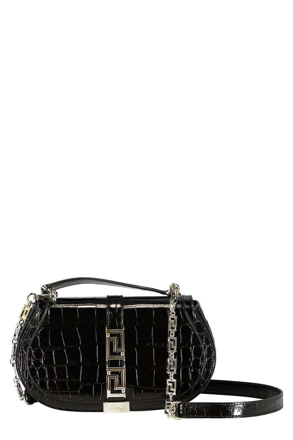 VERSACE-Greca Goddess Handbag - Black-BLK/PALL