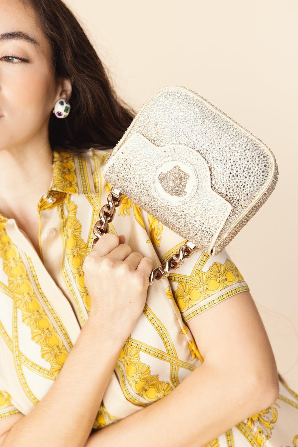 La Medusa Mini Bag - Ivory Palladium | VERSACE – Marissa Collections