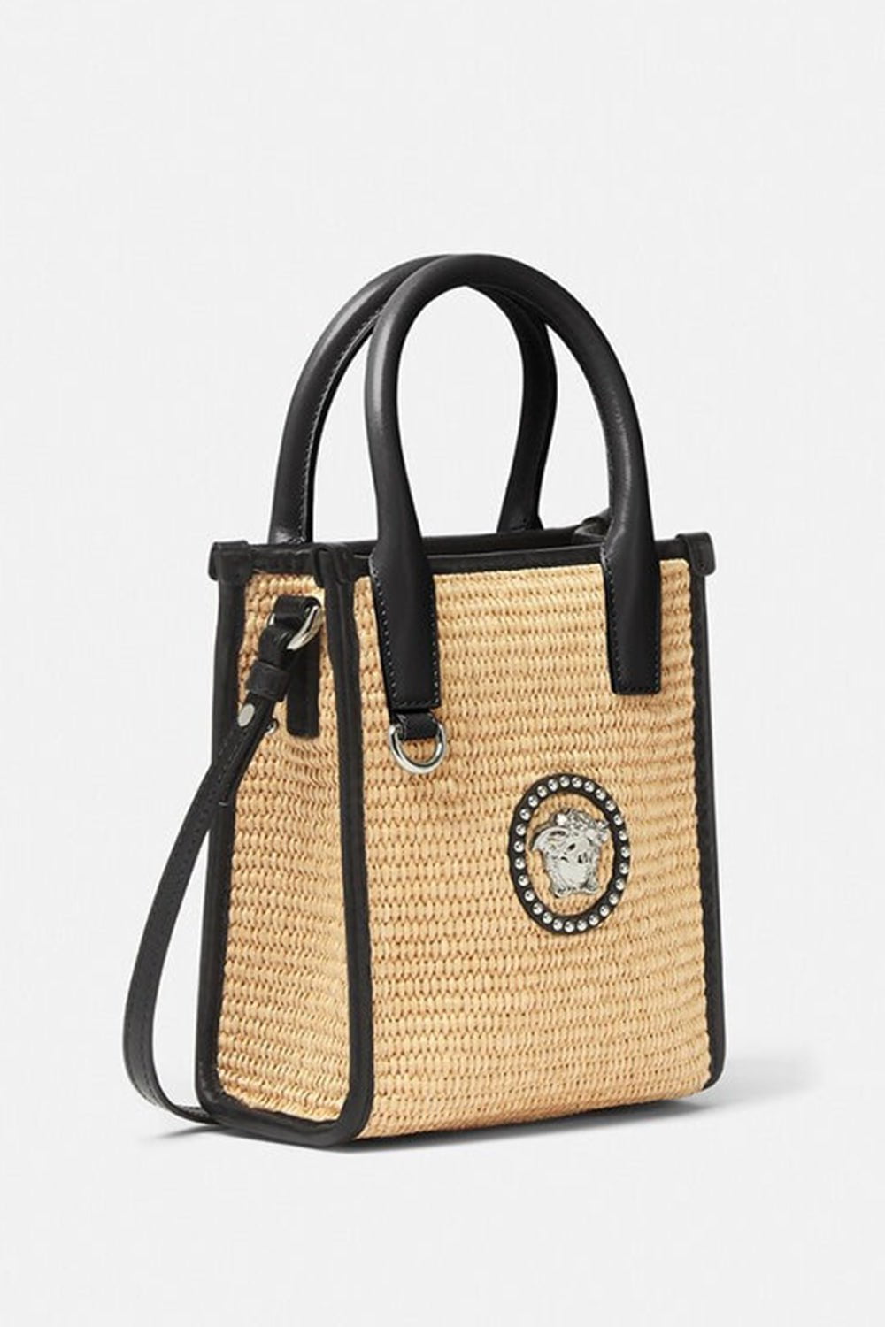 VERSACE-Mini Medusa Tote - Natural-NAT/BLK