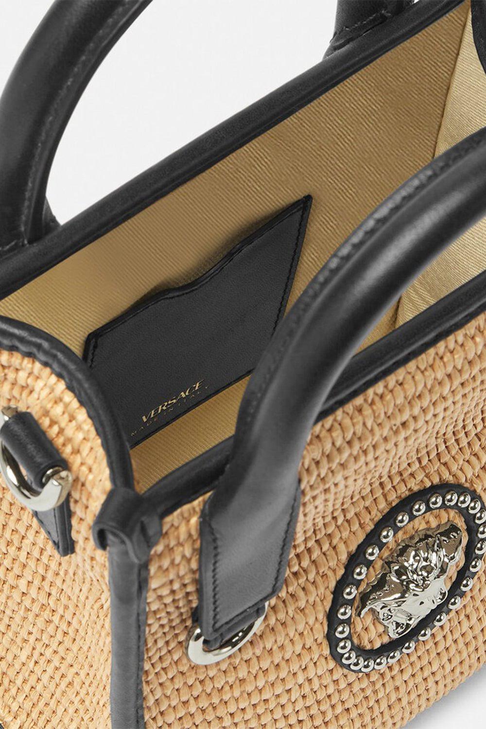 VERSACE-Mini Medusa Tote - Natural-NAT/BLK