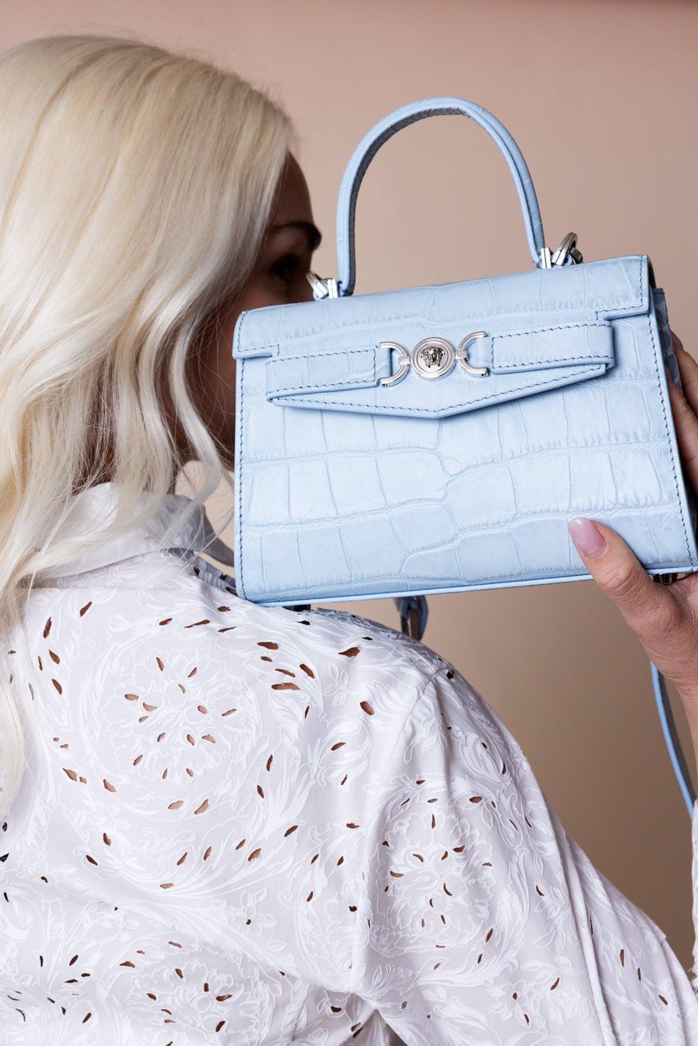 VERSACE-Medusa '95 Small Handbag - Pastel Blue-PSTLBLUP