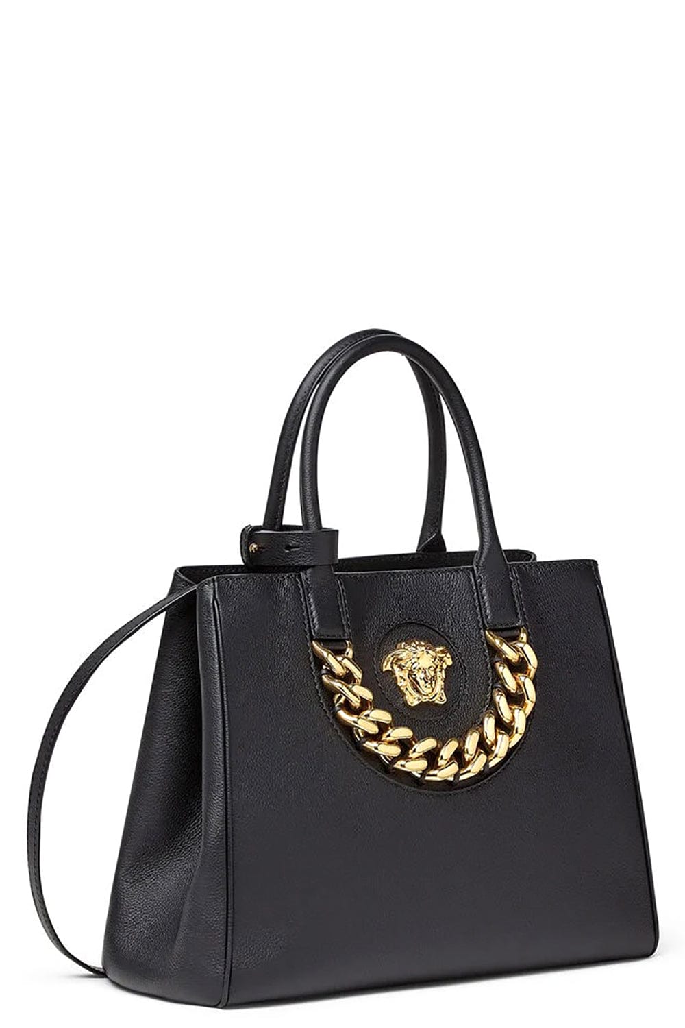 VERSACE-Large Tote With Crossbody Strap - Black-BLACK