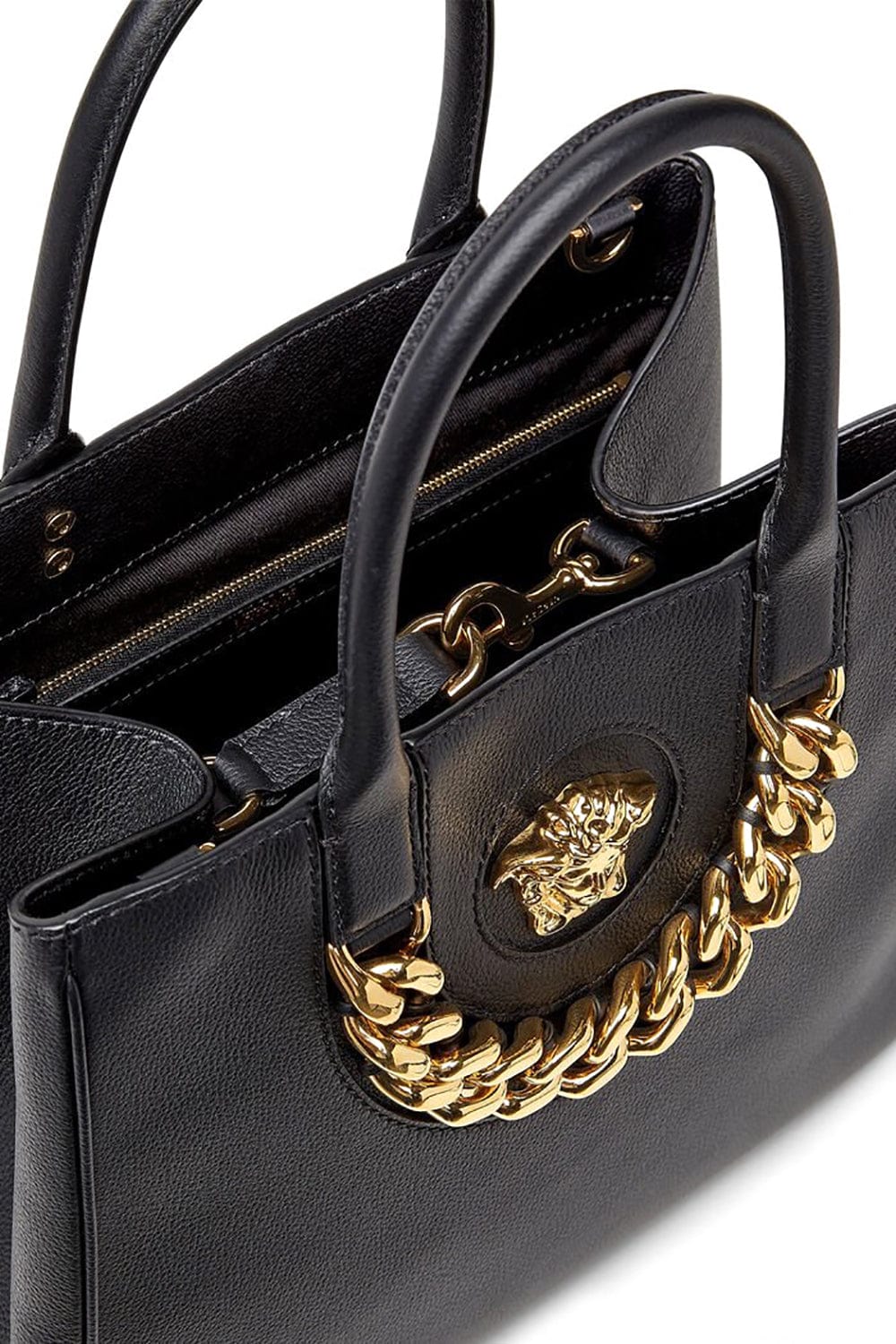 VERSACE-Large Tote With Crossbody Strap - Black-BLACK