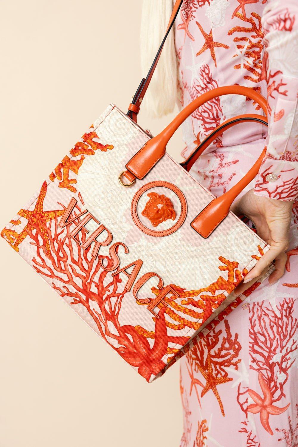 VERSACE-La Medusa Small Tote Bag-CORALMLT