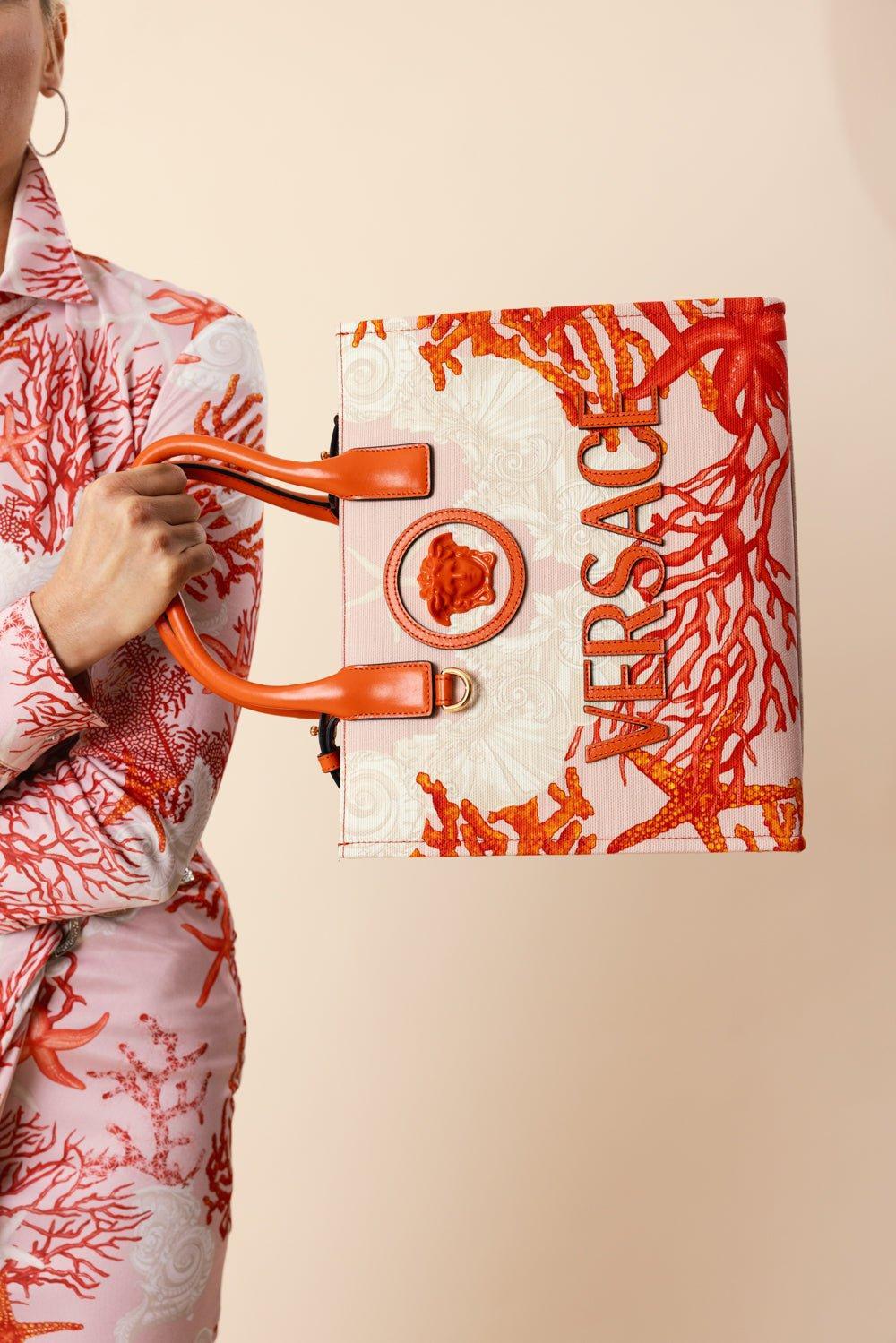 VERSACE-La Medusa Small Tote Bag-CORALMLT