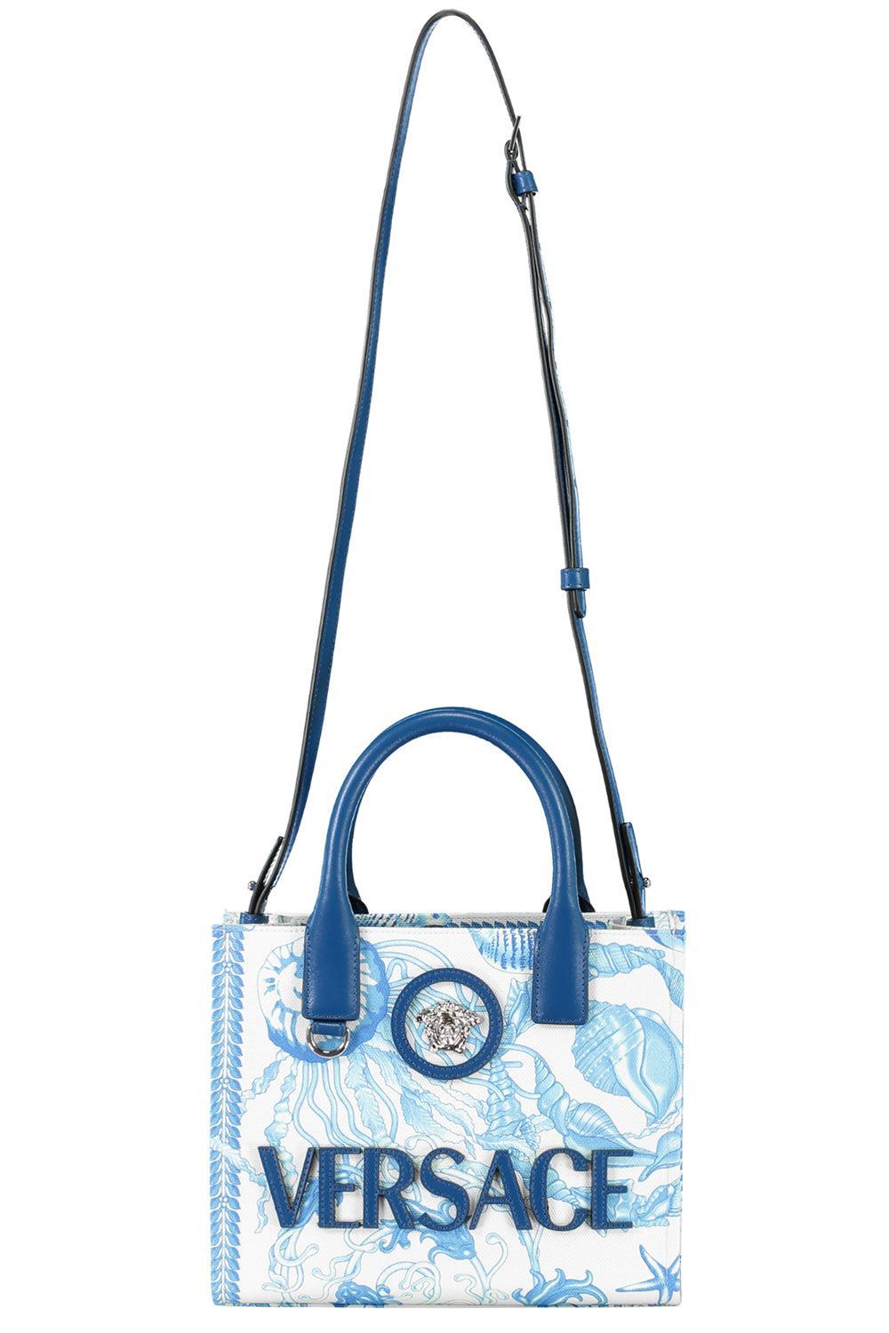 La Medusa Mini Tote Bag - Eggshell Bright Blue-EGGSGELL/BRIGHT BLUE/PALE-HANDBAGTOTES-VERSACE