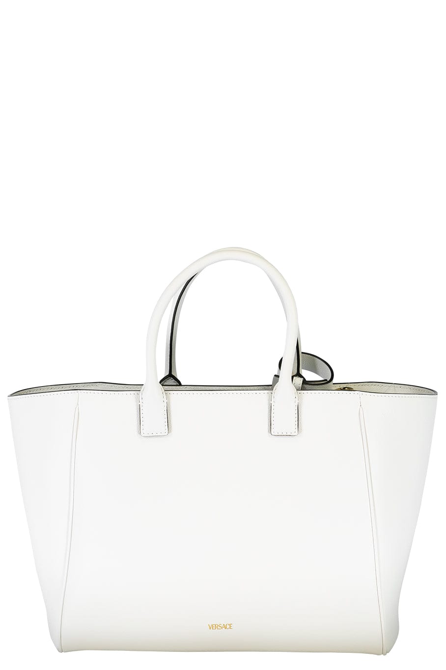 VERSACE-Medium Top Handle Structured Bag-OPTIC WHITE