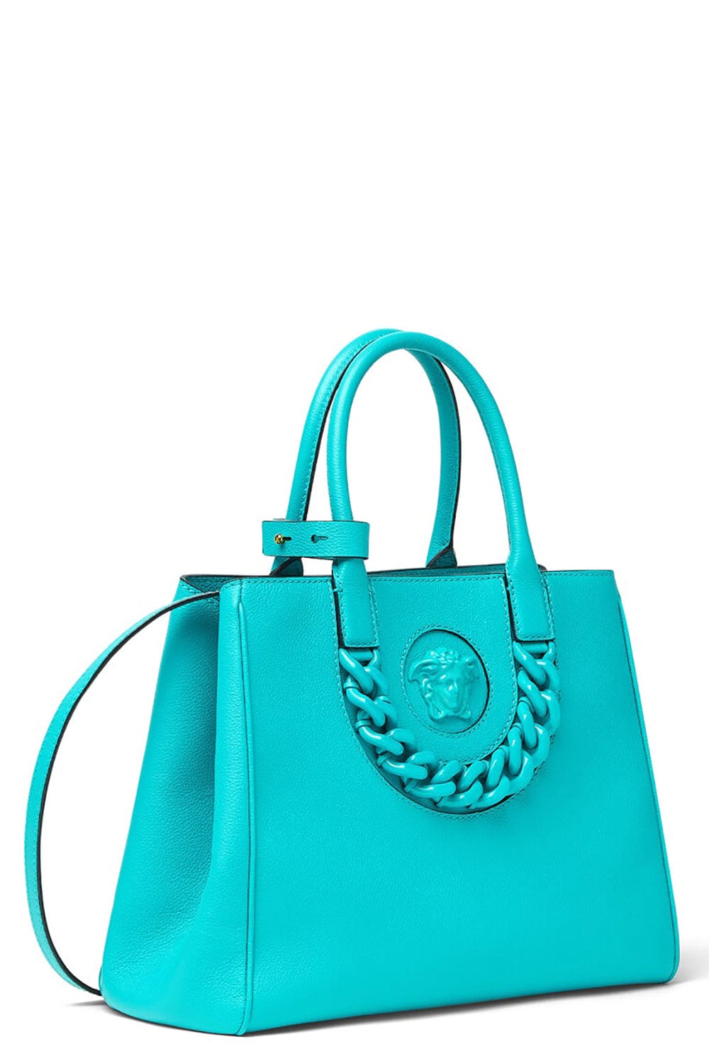 VERSACE-Large Tote With Crossbody Strap - Turqouis-TURQUOISE