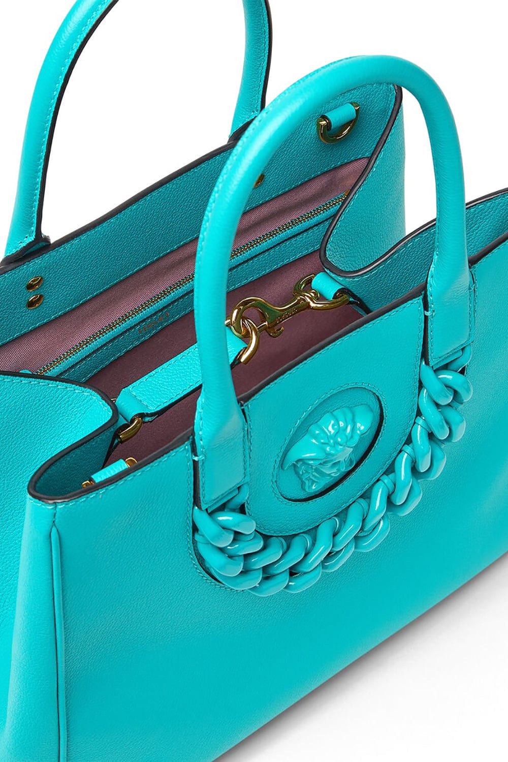 VERSACE-Large Tote With Crossbody Strap - Turqouis-TURQUOISE