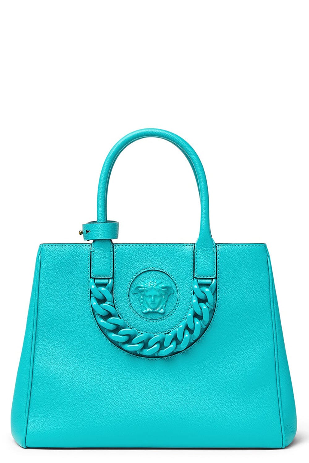 VERSACE-Large Tote With Crossbody Strap - Turqouis-TURQUOISE