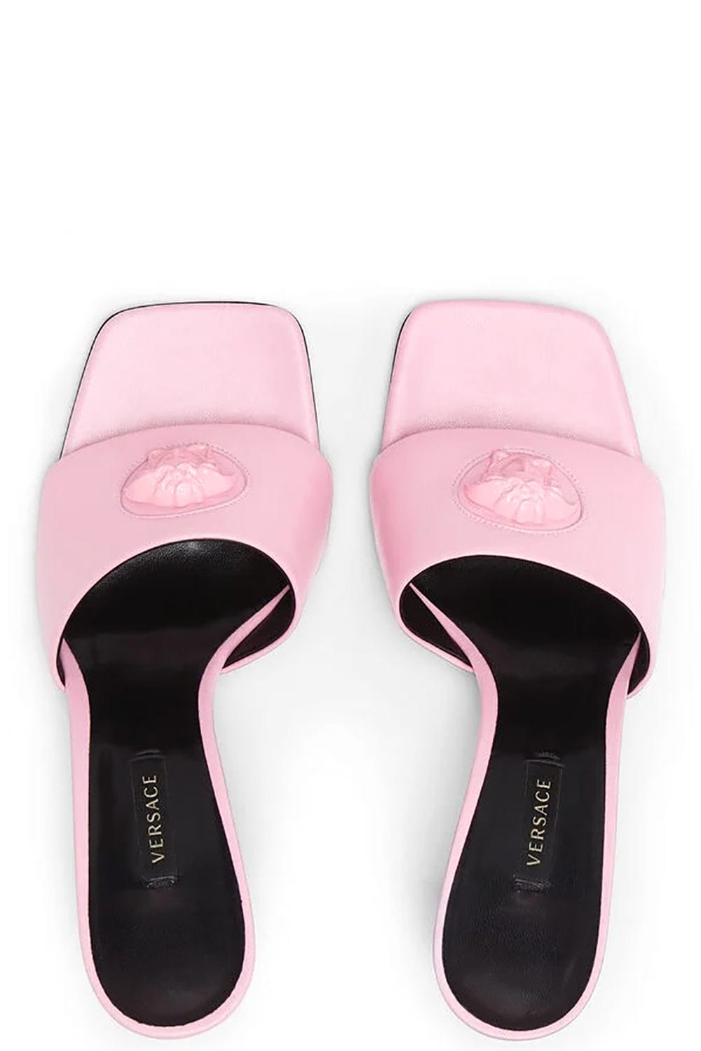 VERSACE-Leather Mule With Medusa Logo-