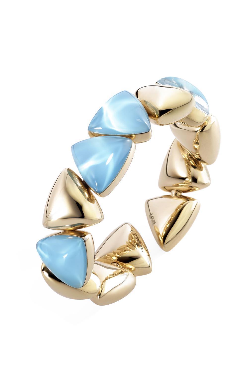 Rock Crystal Turquoise Freccia Bracelet-ROSE GOLD-JEWELRYFINE JEWELBRACELET O-VHERNIER