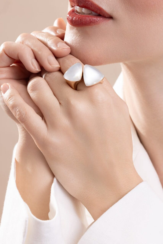 Rock Crystal Pearl Freccia Ring-ROSE GOLD-7-JEWELRYFINE JEWELRING-VHERNIER