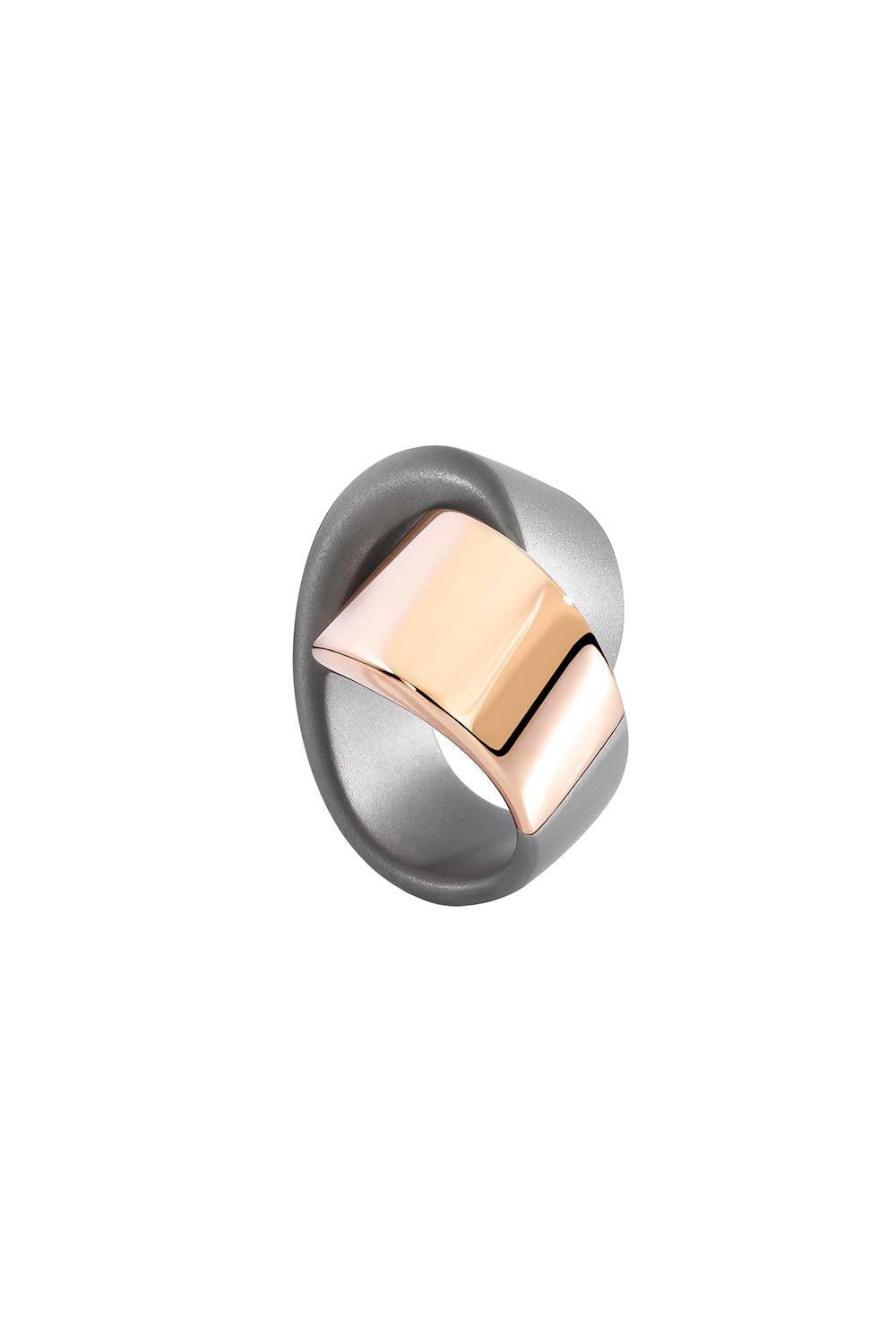 Abbraccio Gold Titanium Ring-ROSE GOLD-7.25-JEWELRYFINE JEWELRING-VHERNIER