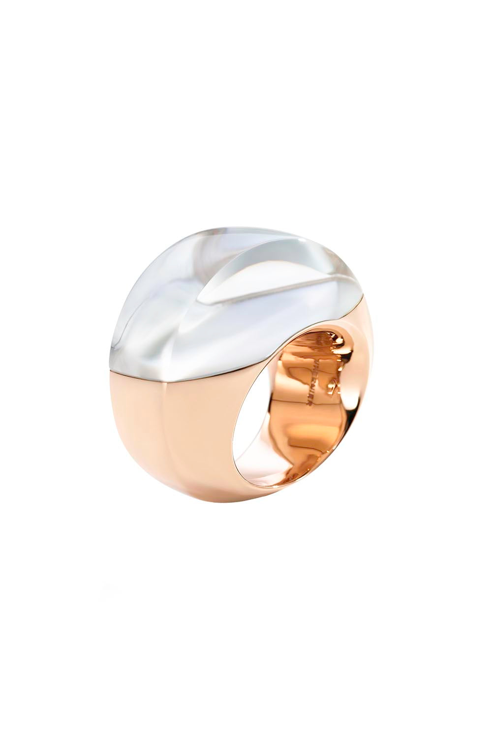 Rock Crystal Mother of Pearl Aladino Ring