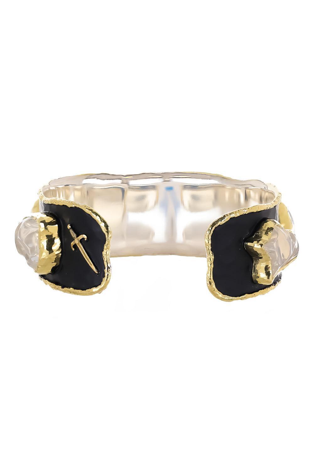 Fire Opal Hammered Cuff Bracelet-SILVER-M-JEWELRYFINE JEWELBRACELET O-VICTOR VELYAN