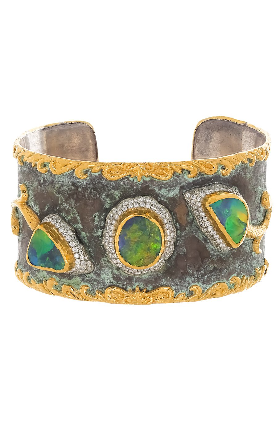 VICTOR VELYAN-Black Opal Cuff-YELLOW GOLD