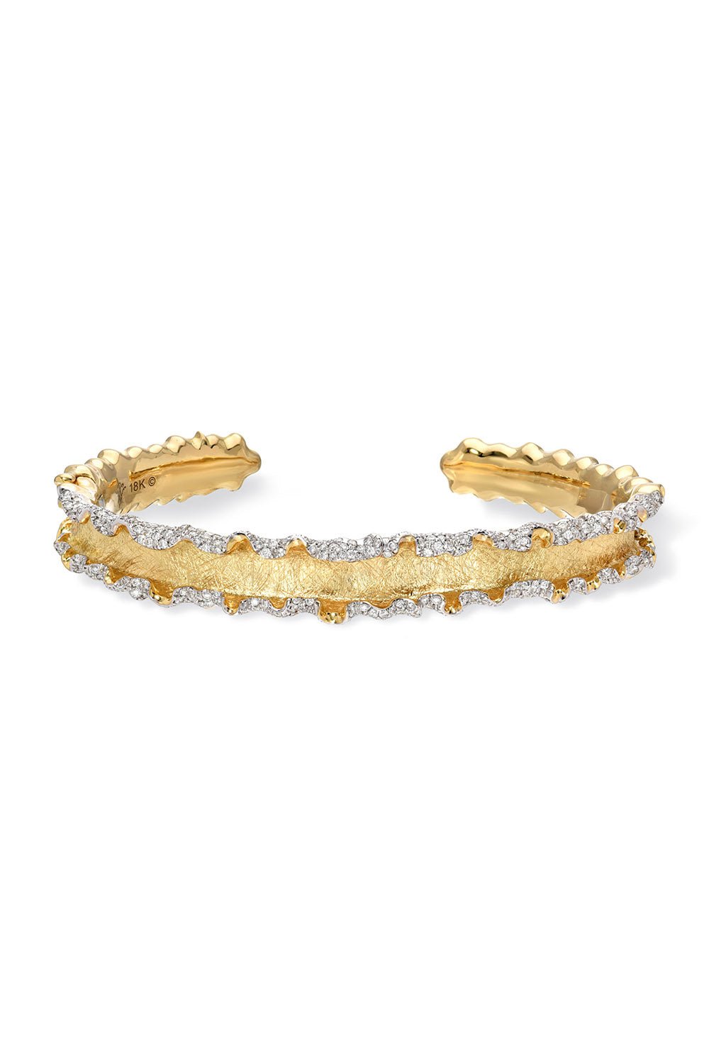 VICTOR VELYAN-Diamond Edge Cuff Bracelet-YELLOW GOLD