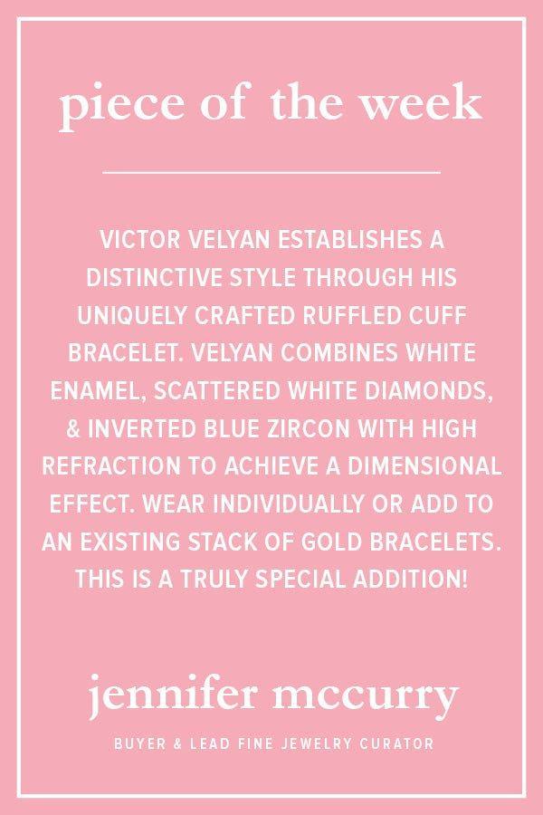 VICTOR VELYAN-Ruffled Cuff Bracelet-YELLOW GOLD