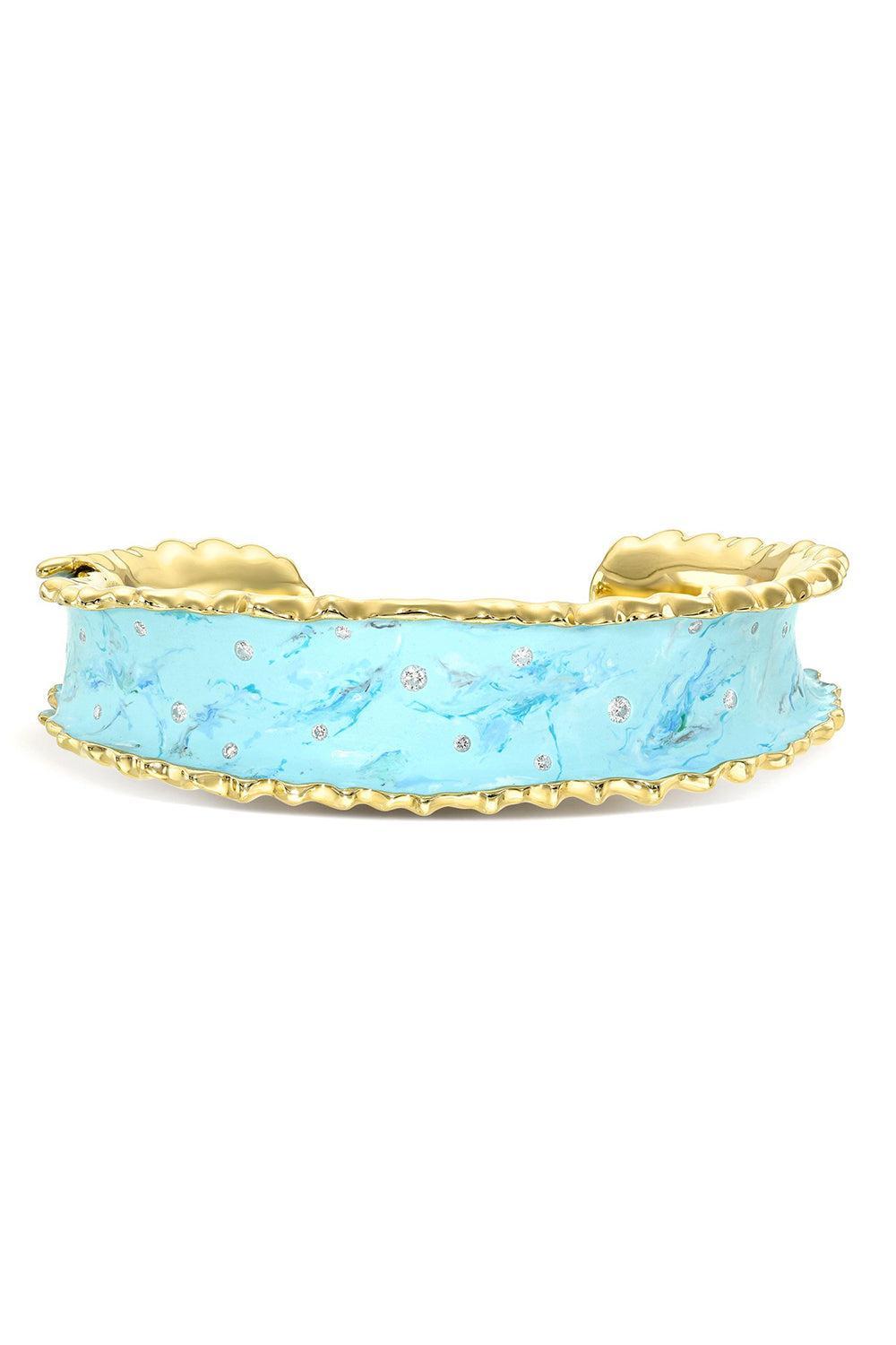 Diamond Blue Frost Bracelet-YELLOW GOLD-S-JEWELRYFINE JEWELBRACELET O-VICTOR VELYAN