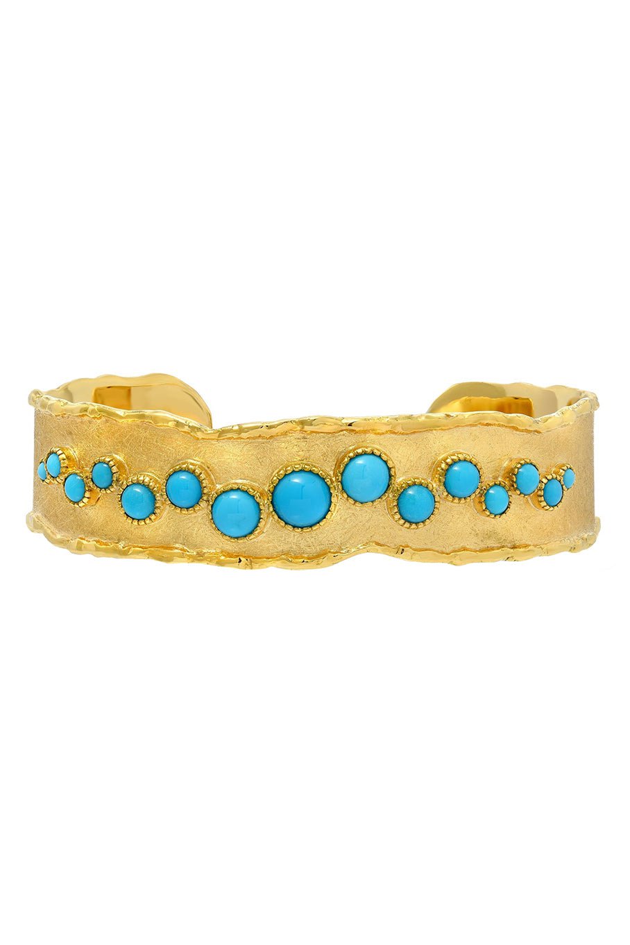 VICTOR VELYAN-Turquoise Cuff Bracelet-YELLOW GOLD