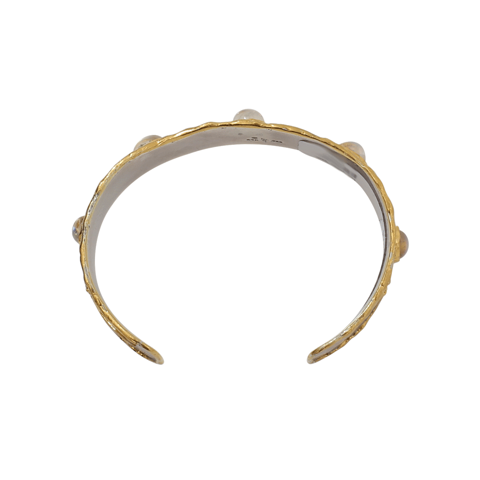 VICTOR VELYAN-Moonstone Cuff-YELLOW GOLD