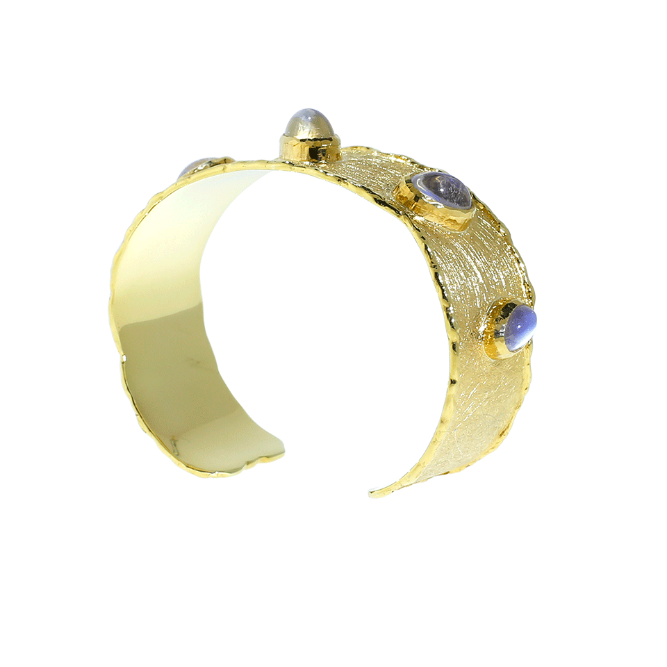 VICTOR VELYAN-Moonstone Cuff Bracelet-YELLOW GOLD