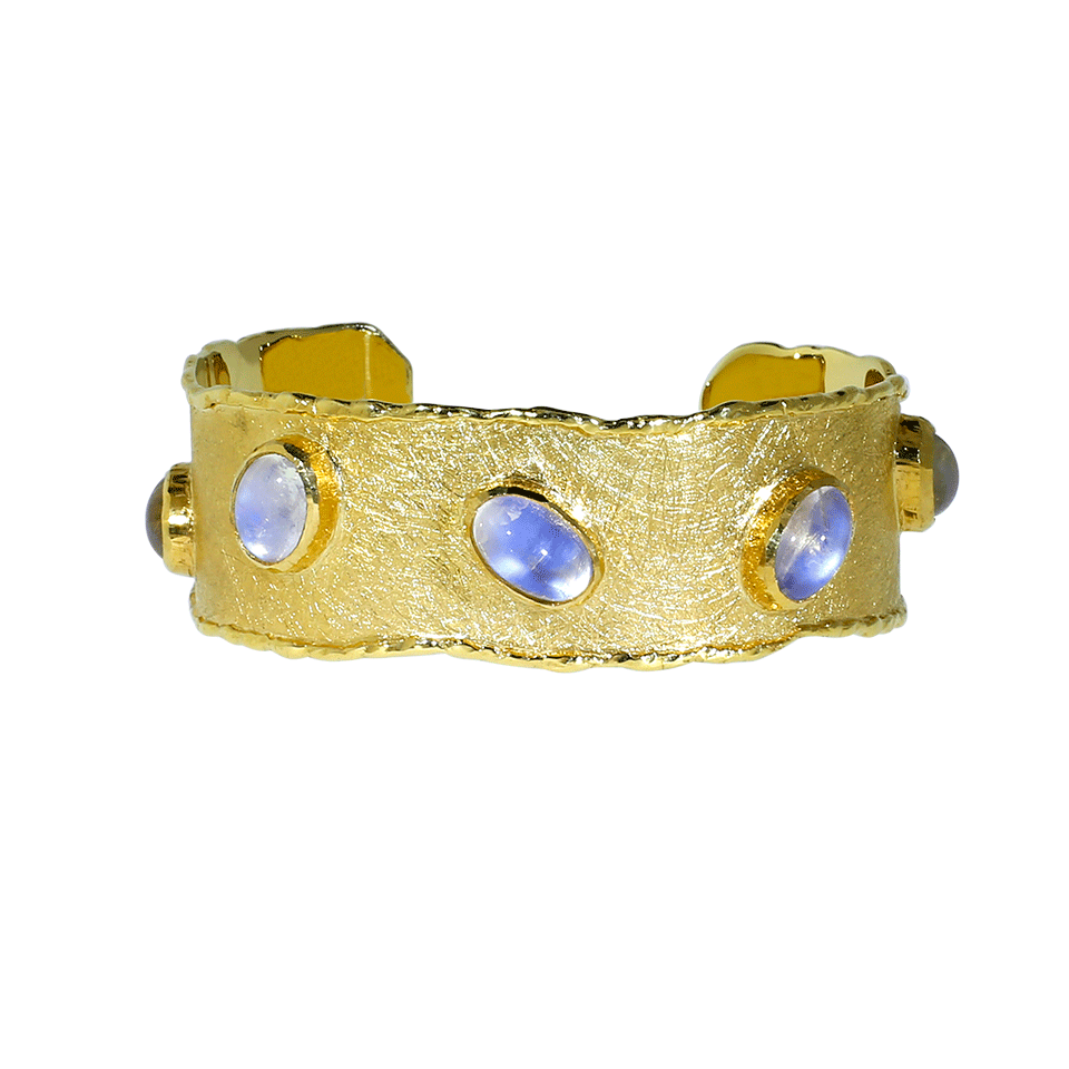 VICTOR VELYAN-Moonstone Cuff Bracelet-YELLOW GOLD