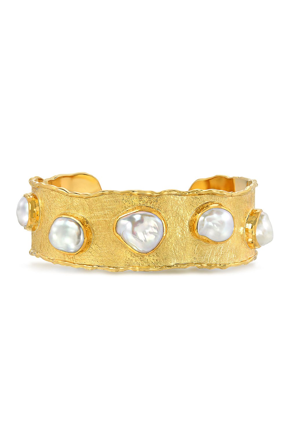 VICTOR VELYAN-Pearl Cuff Bracelet-YELLOW GOLD