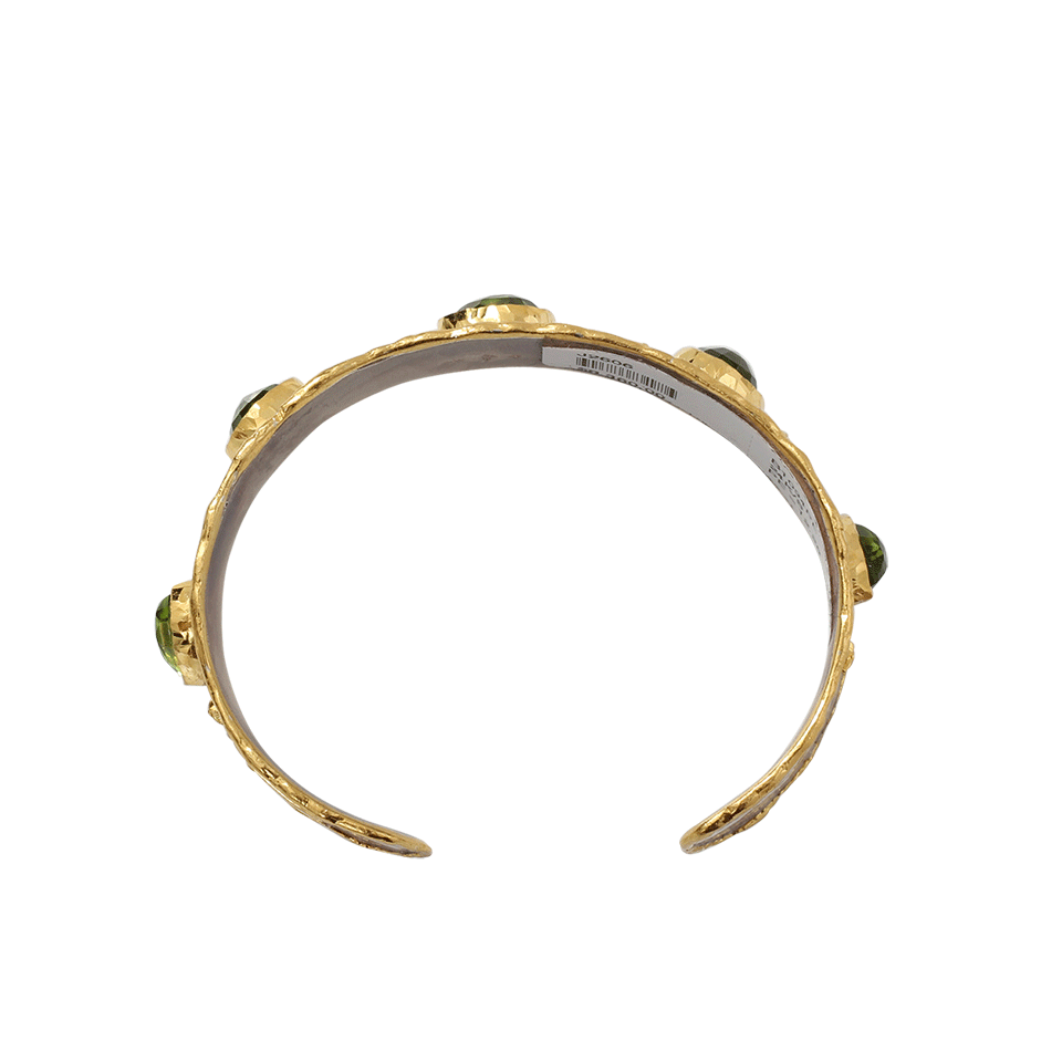 VICTOR VELYAN-Peridot And White Patina Cuff-YELLOW GOLD