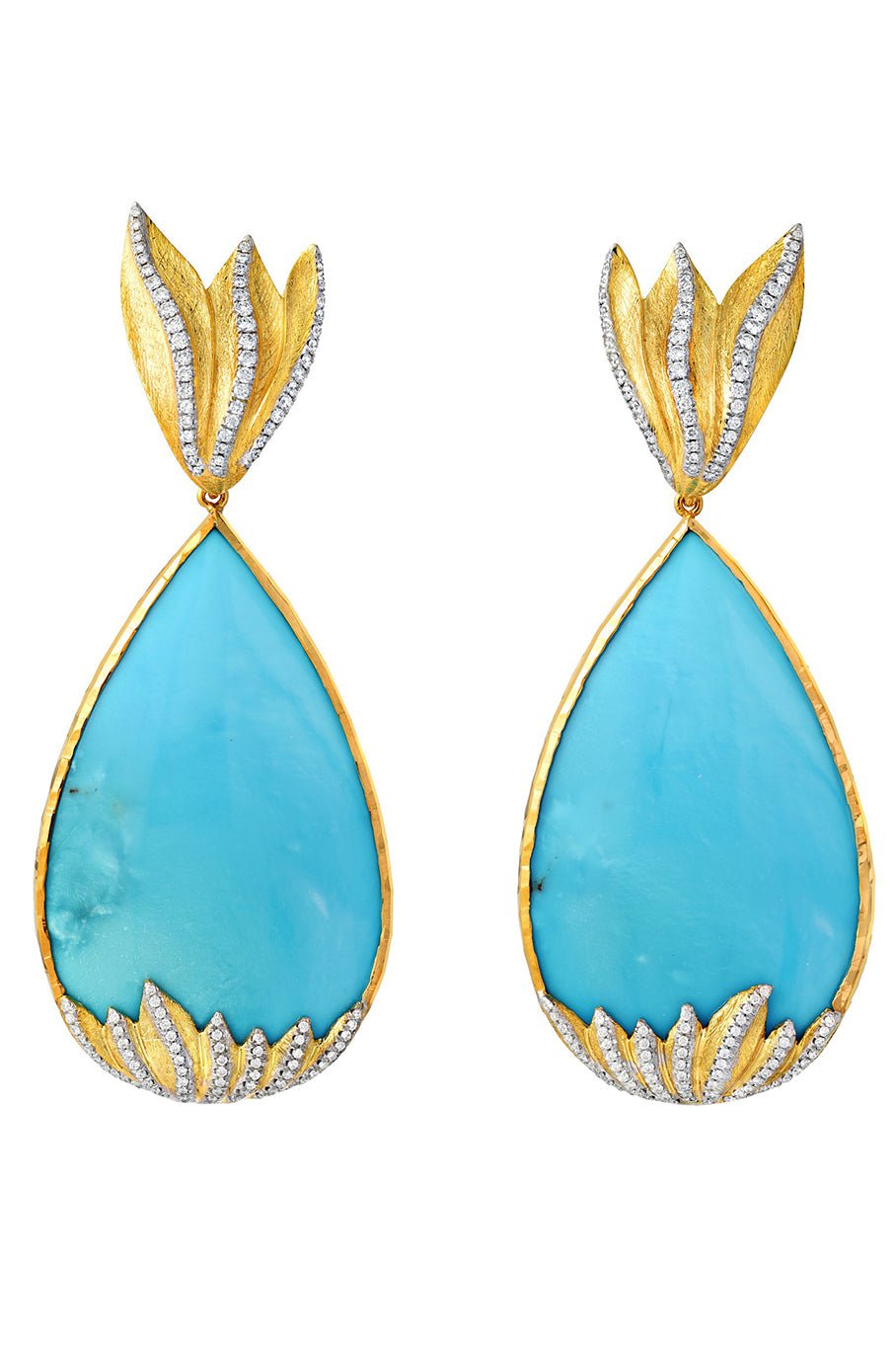 VICTOR VELYAN-Turquoise Diamond Earrings-WHITE GOLD