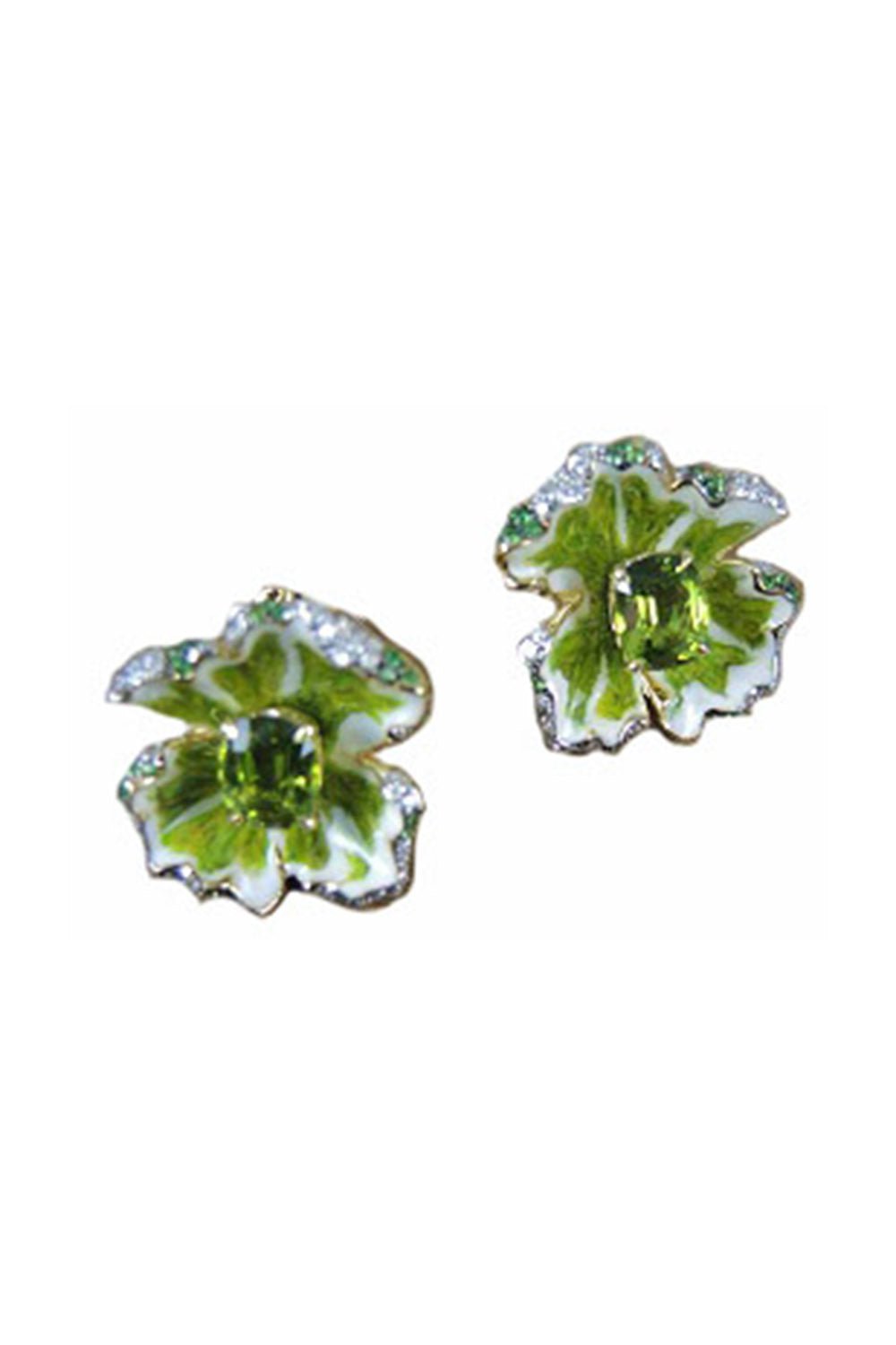VICTOR VELYAN-Flower Stud Earrings-YELLOW GOLD