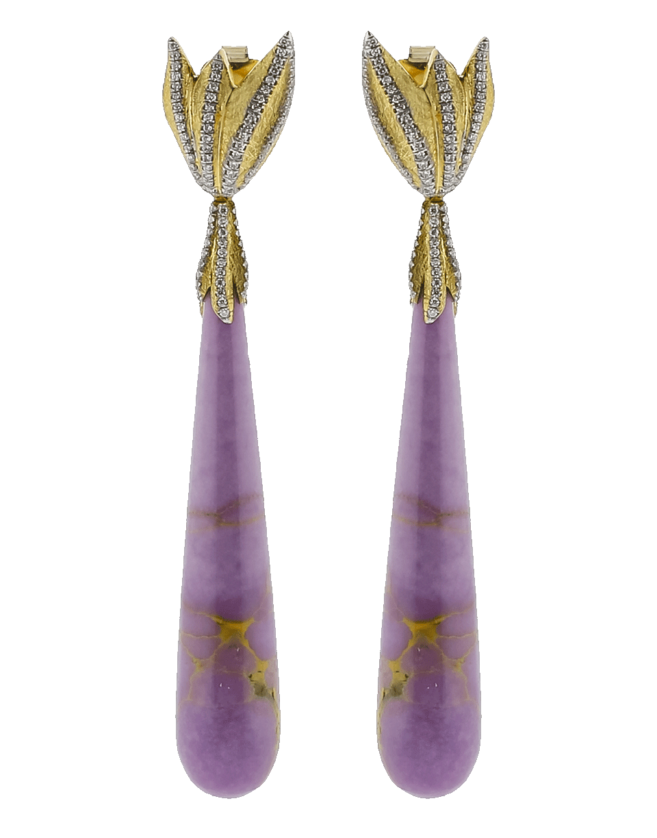 VICTOR VELYAN-Phosphosiderite Drop Earrings-YELLOW GOLD